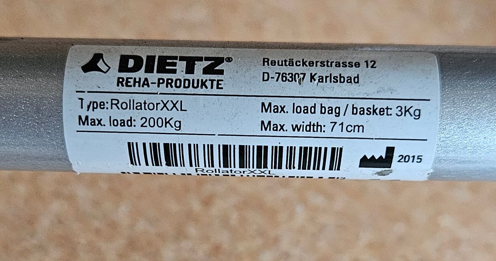 xxl rollator Dietz 200 kg, Diversen, Ophalen, Lichtgewicht, Zo goed als nieuw
