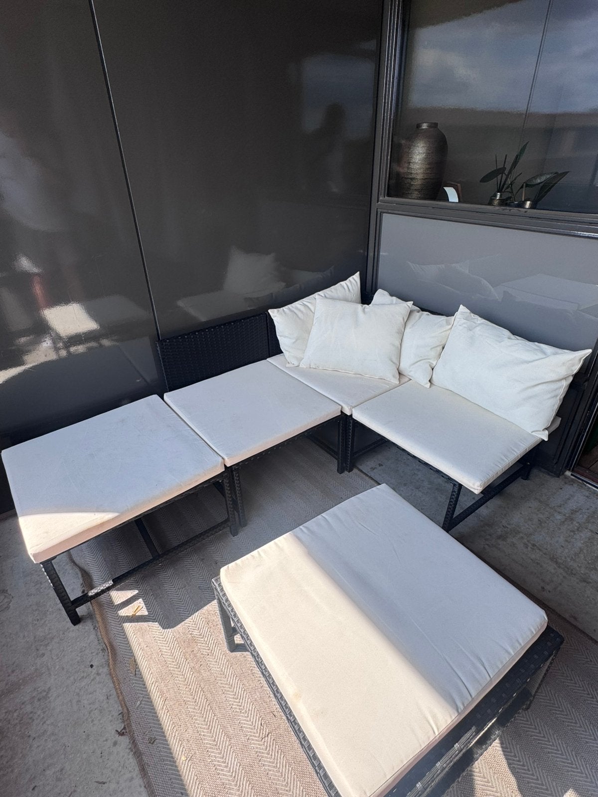 Loungeset, Tuin en Terras, Tuinsets en Loungesets, Ophalen, Zo goed als nieuw, 4 zitplaatsen, Loungeset