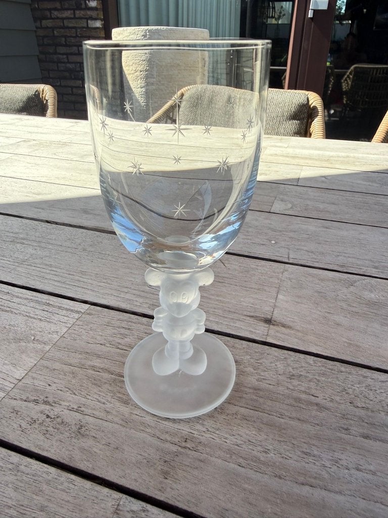 Disney wijnglas, Verzamelen, Disney, Ophalen, Mickey Mouse, Zo goed als nieuw, Beeldje of Figuurtje