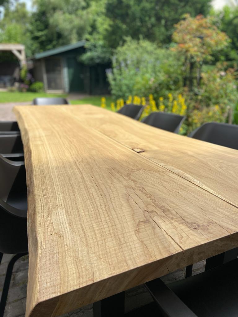 Massief eiken tuintafels voor buiten, Tuin en Terras, Tuintafels, Ophalen of Verzenden, Nieuw, Rechthoekig, Hout