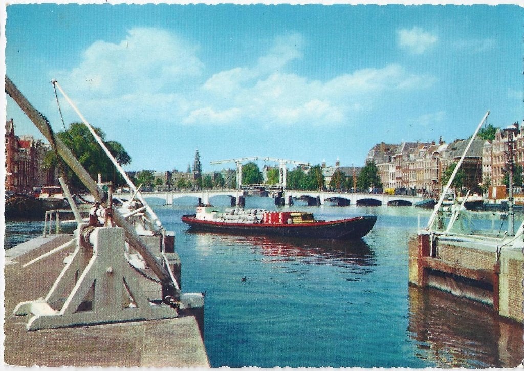 Amsterdam magere brug gelopen ansichtkaart ( a696 ), Ophalen of Verzenden, 1960 tot 1980, Gelopen, Noord-Holland