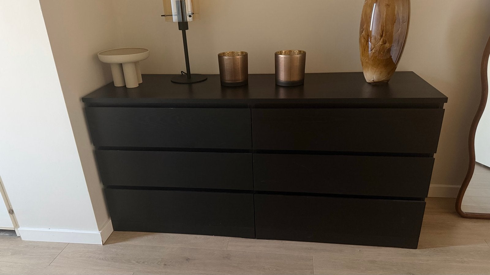 IKEA Malm ladekast met 6 lades - Zwartbruin, Ophalen, Gebruikt, 5 laden of meer, 150 tot 200 cm