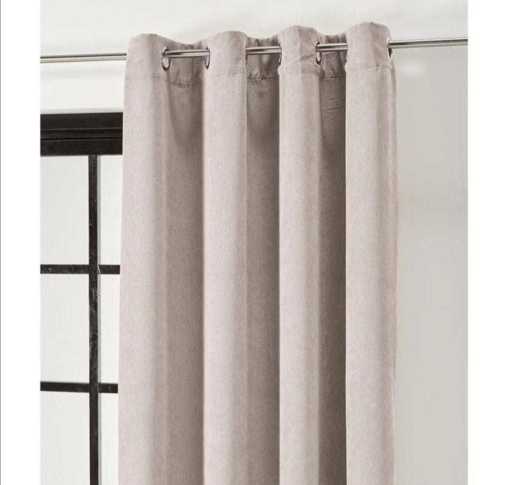 Gordijnen zandkleur, Huis en Inrichting, Stoffering | Gordijnen en Lamellen, Met ringen, Gebruikt, Kwantum, Beige