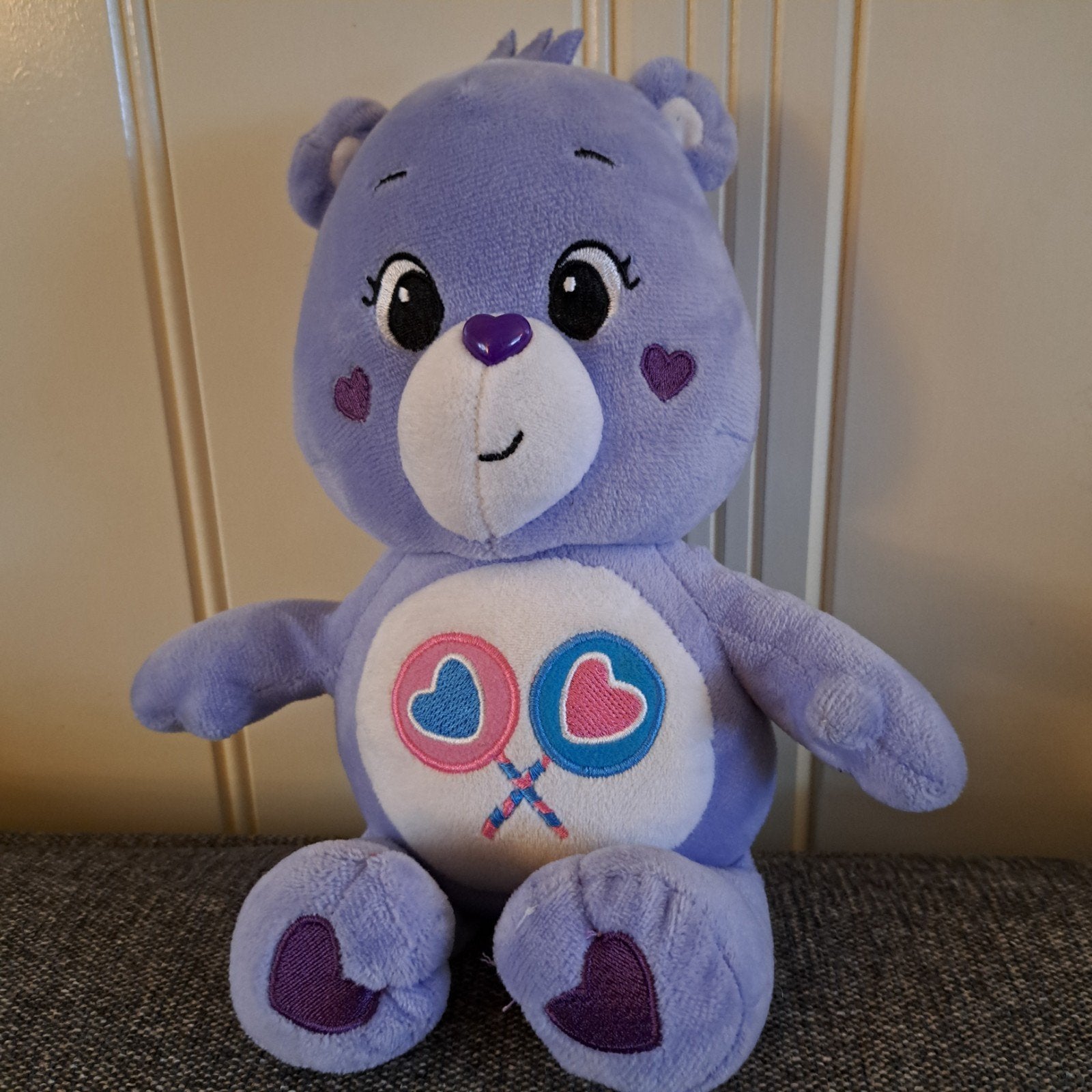 Leuke paarse troetelbeer knuffel - 25 cm, Paars, Gebruikt, Overige karakters, Beer