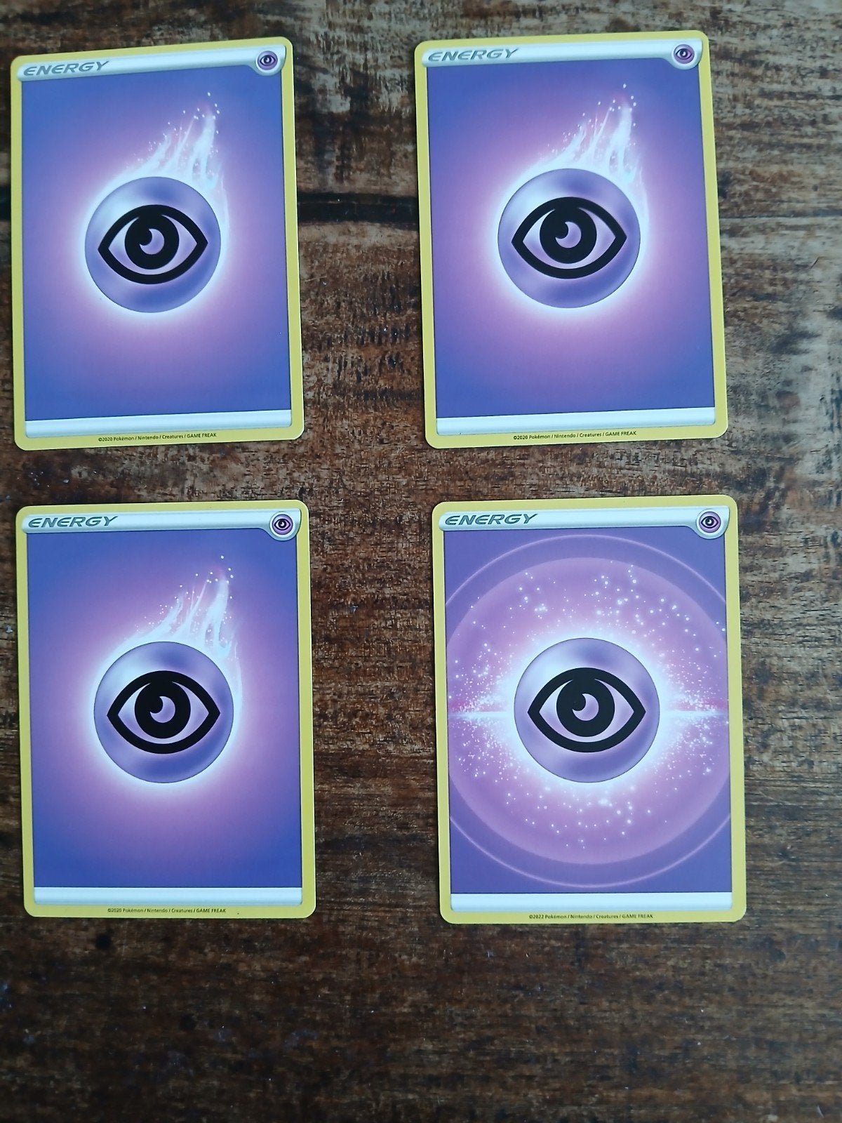Pokemon kaarten (4 psychic cards), Ophalen of Verzenden, Zo goed als nieuw, Meerdere kaarten
