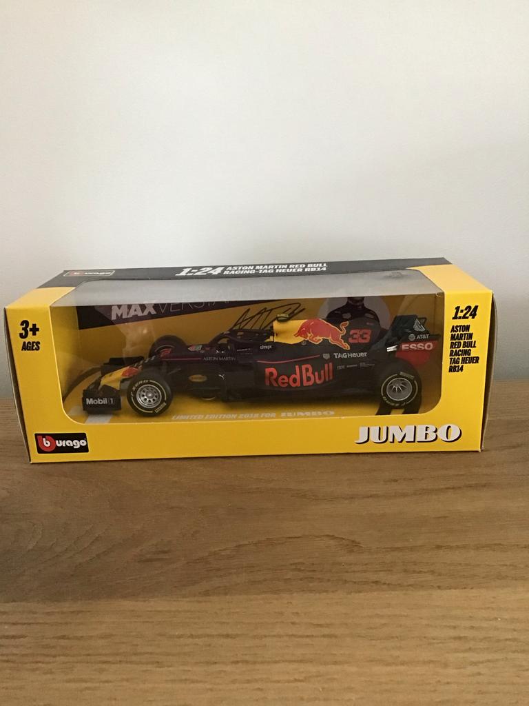 Burago Max Verstappen Red Bull Racing RB14 1:24 Jumbo, Ophalen of Verzenden, Nieuw