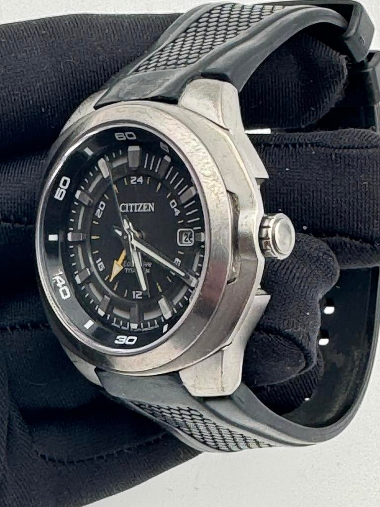 Citizen Marinaut GMT BJ5131-04H | Full Set | Super Titanium, Overige materialen, Gebruikt, Kunststof, Ophalen of Verzenden