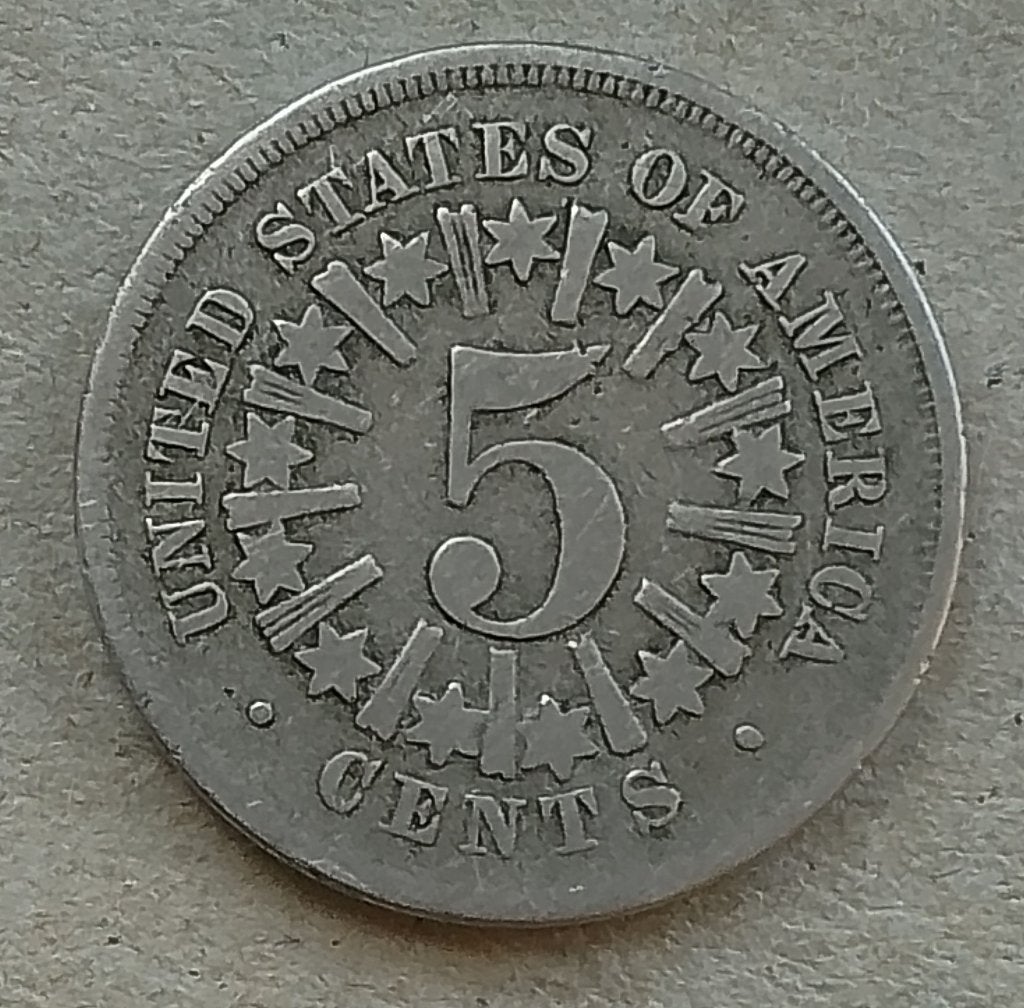 USA, 5 cents 1866, Ophalen of Verzenden, Noord-Amerika, Losse munt