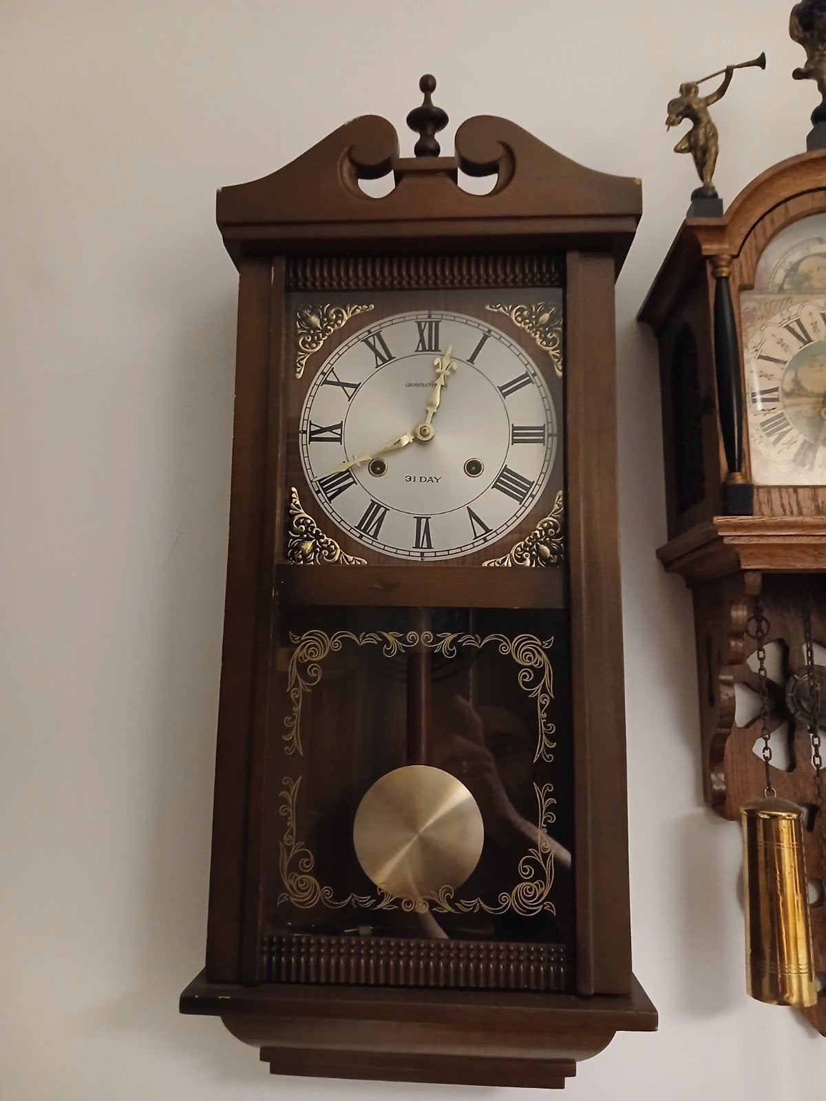 Regulateur klok 31daags in goede staat, Ophalen
