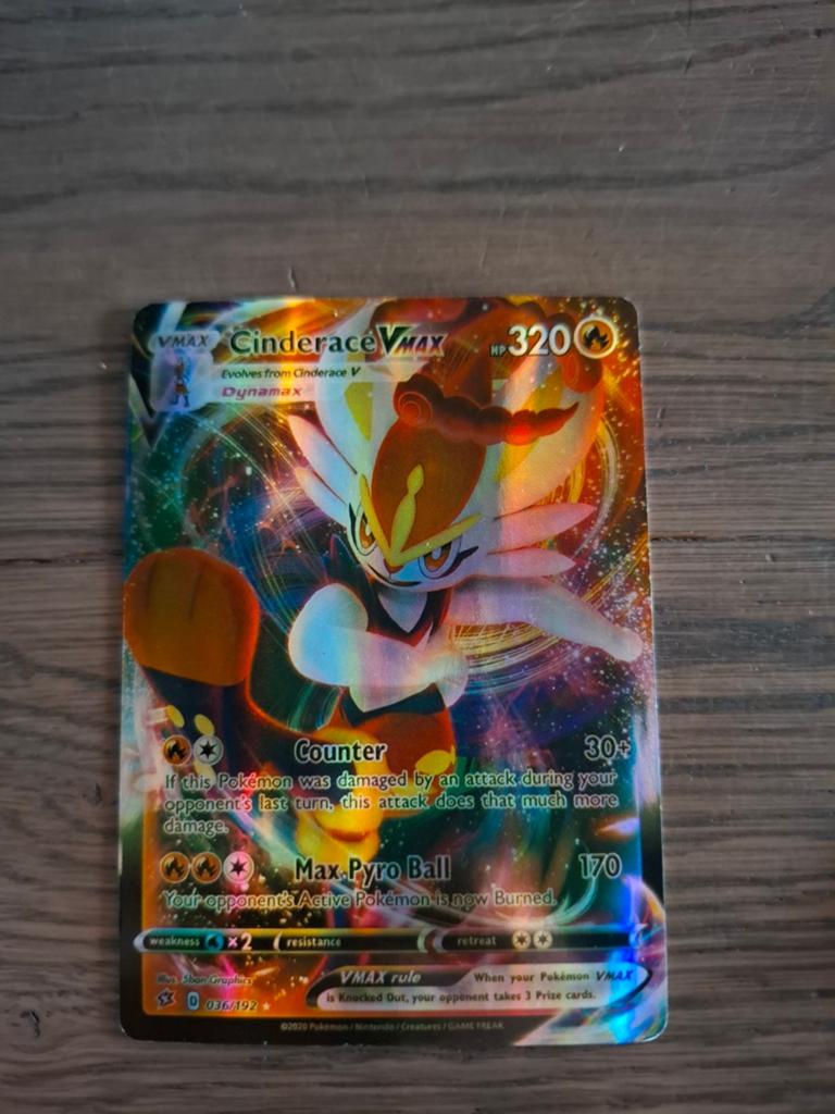 Pokémon Cinderace VMAX Kaart (036/192) - Foil, Ophalen of Verzenden