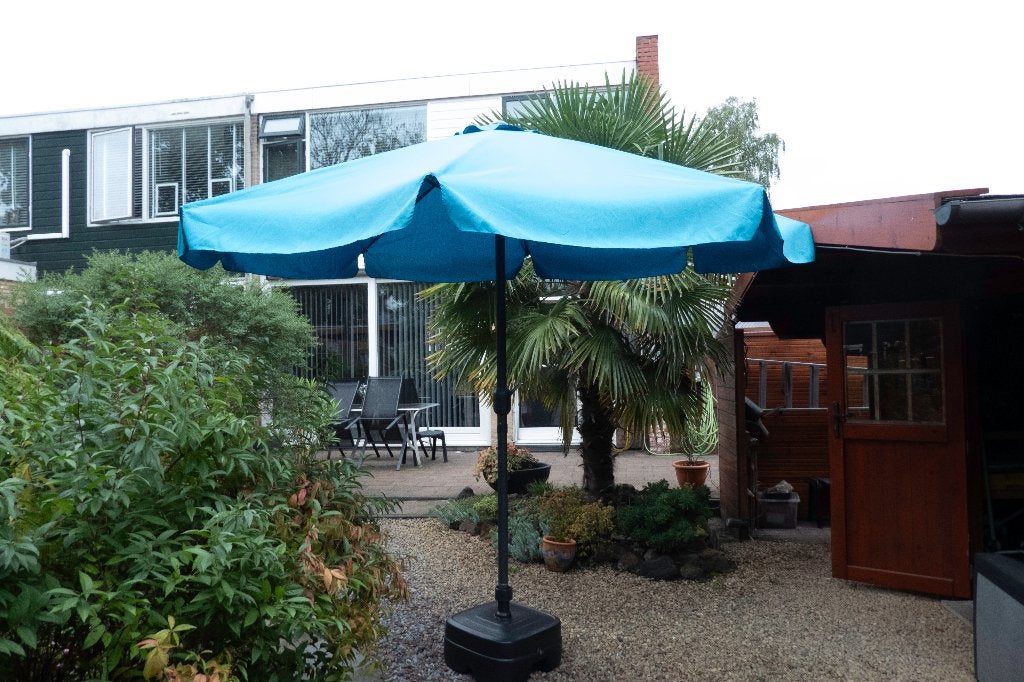 Parasol met voet, Tuin en Terras, Ophalen, Kantelbaar, Zo goed als nieuw, Stokparasol