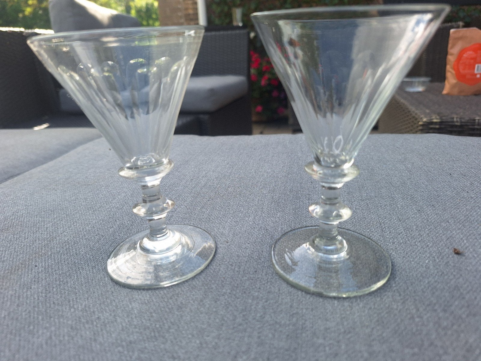 Set van 2 vintage glazen cocktailglazen, Antiek en Kunst, Ophalen of Verzenden