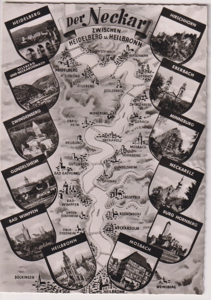 601 'Der Neckar tussen Heidelberg en Heilbronn' B94, Verzenden, 1940 tot 1960, Ongelopen, Duitsland