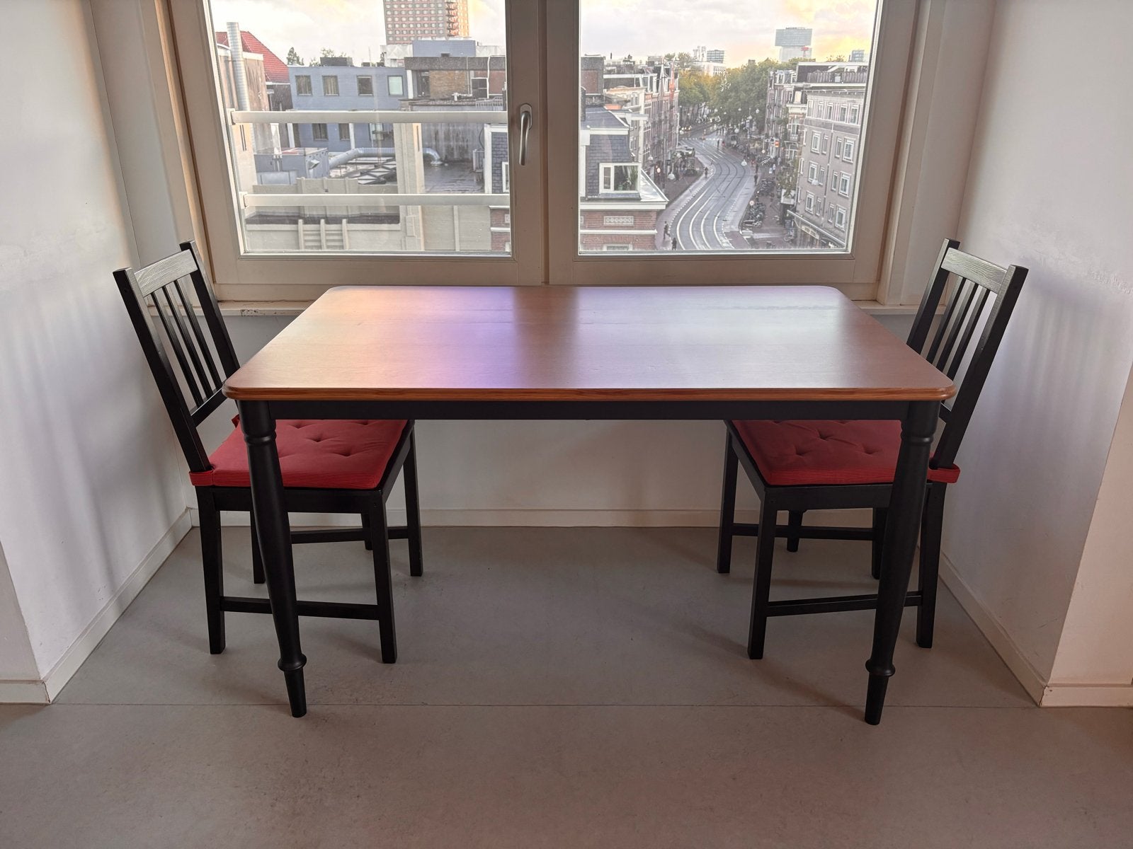 IKEA Danderyd dining table (130x80) with 2 Stefan chairs, Ophalen, 100 tot 150 cm, 50 tot 100 cm, Zo goed als nieuw