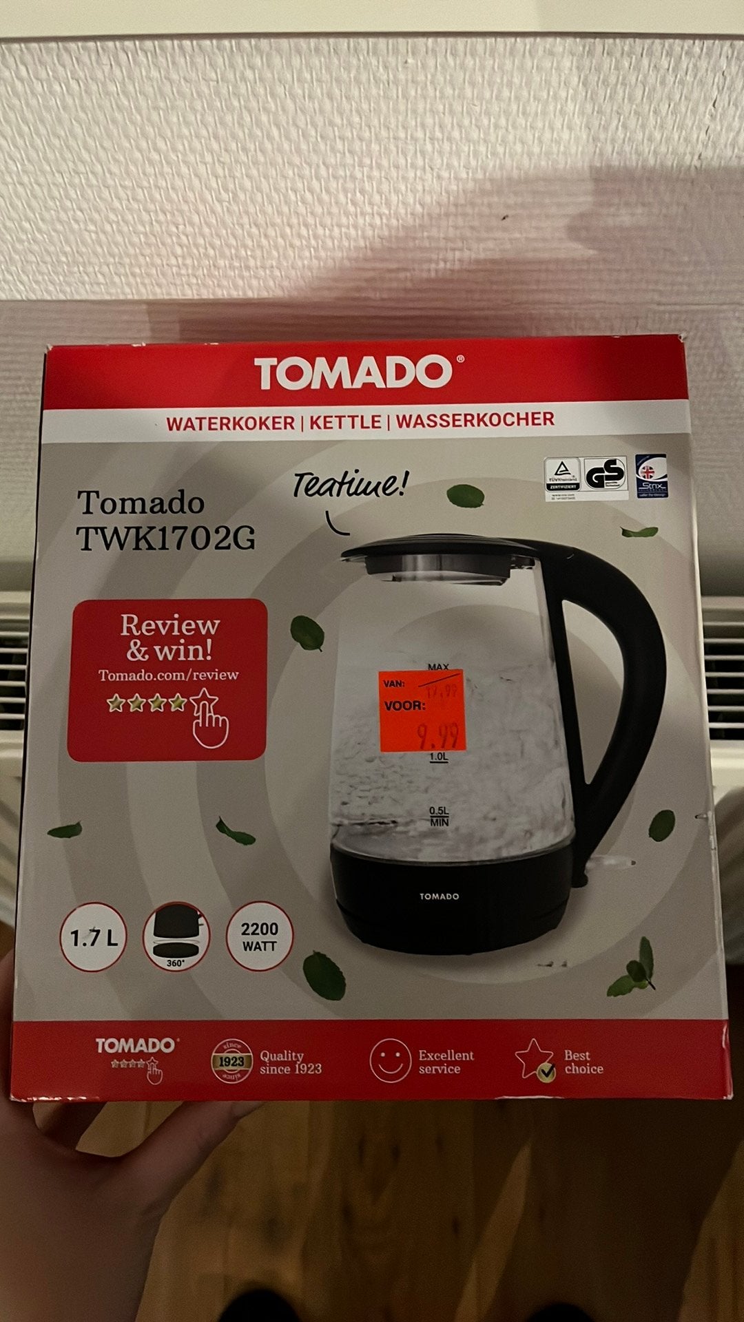 Waterkoker nieuw in doos, Witgoed en Apparatuur, Waterkokers, 1 tot 2 liter, Ophalen of Verzenden, Nieuw