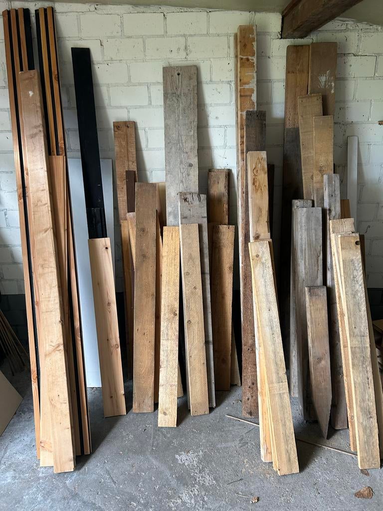 Diverse partij hout en planken, Ophalen, Gebruikt, 25 tot 50 mm, Overige typen