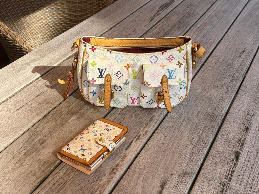 Louis Vuitton Lodge PM Multicolor + portemonnee, Ophalen, Gebruikt, Wit, Handtas