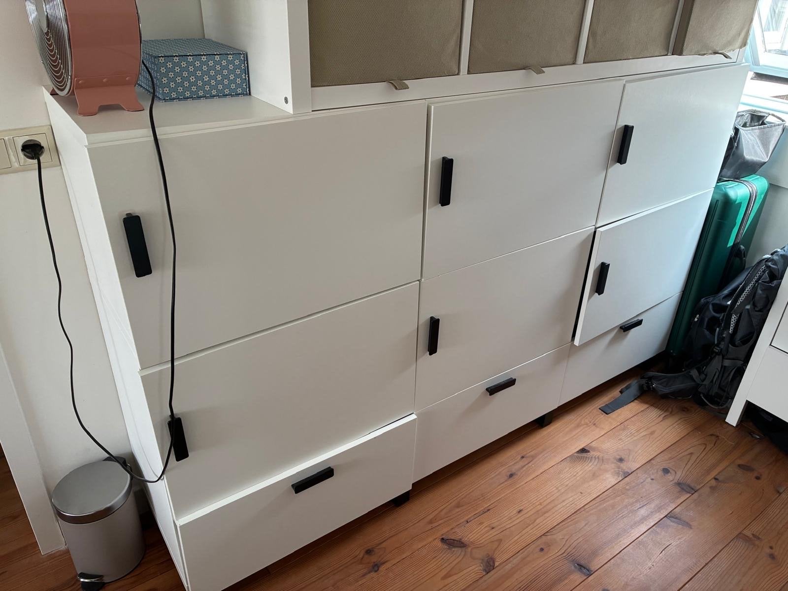 Witte ladekast met deuren en laden - Gebruikt, Huis en Inrichting, Ophalen, Gebruikt, 150 tot 200 cm, Met lade(s)