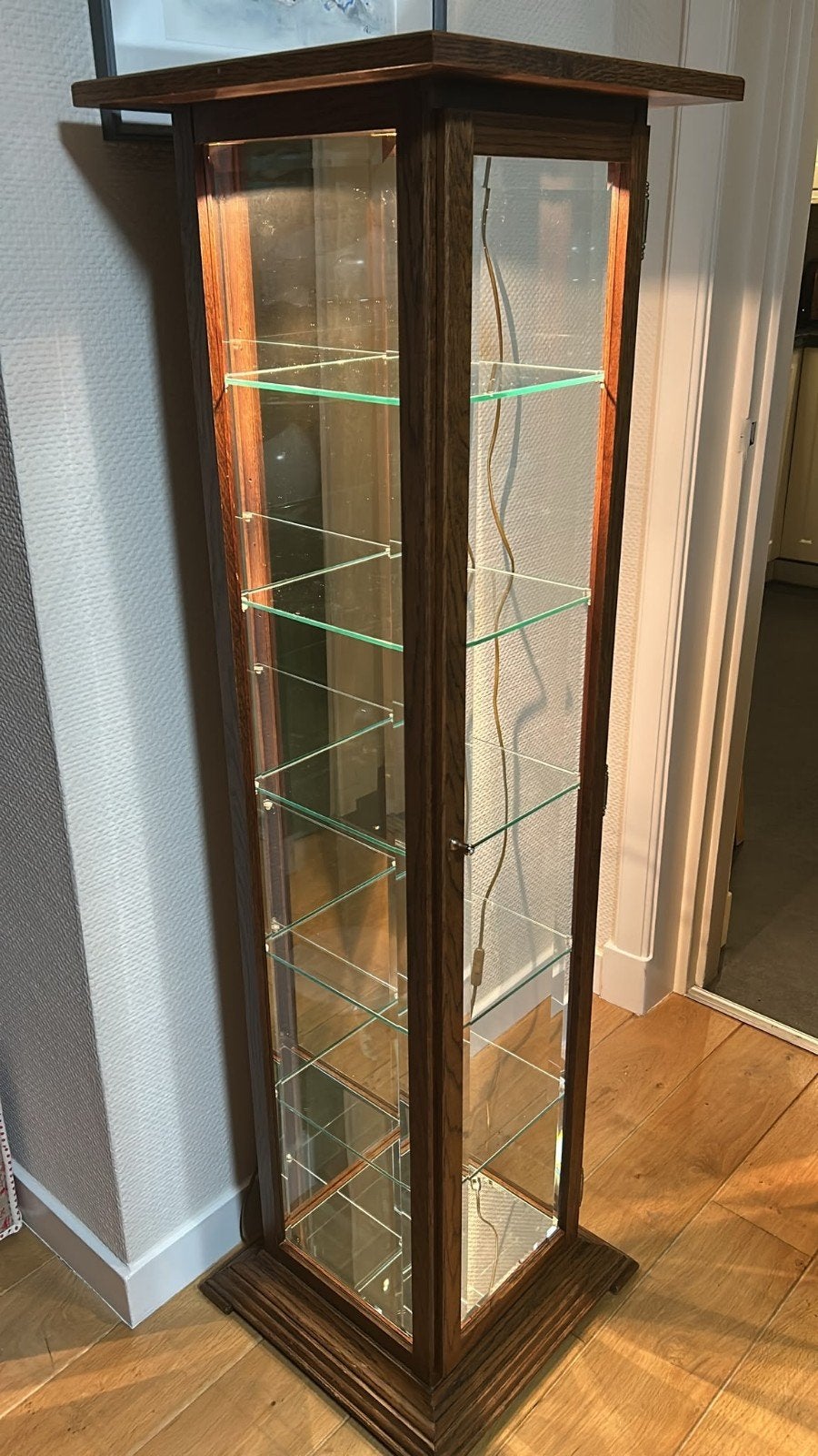 vitrinekast met licht, Huis en Inrichting, Ophalen, Minder dan 50 cm, 100 tot 150 cm, Zo goed als nieuw