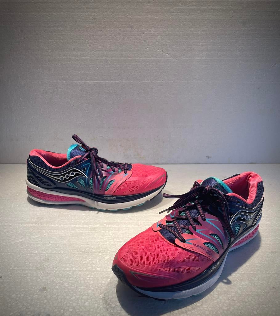 Saucony hardloop schoenen running shoes roze blauw 40,5 UK 7, Sportschoenen, Ophalen of Verzenden, Zo goed als nieuw, Roze