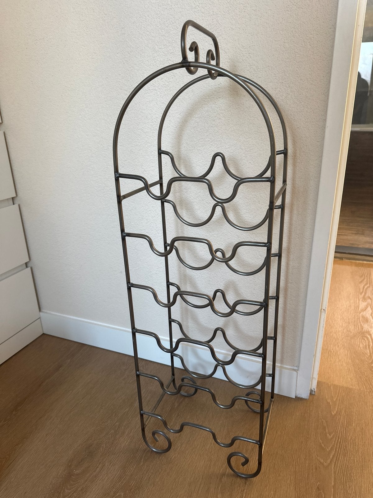 Metalen wijnrek voor 10 flessen - Vintage stijl, Ophalen, Gebruikt, 5 tot 15 flessen, 75 – 100