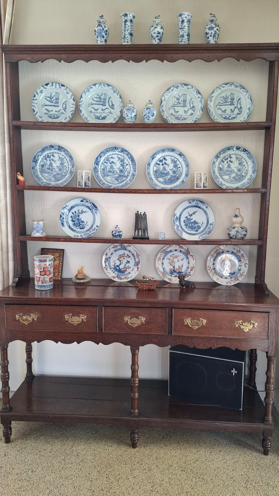 Antiek Engelse Tinkast / Welsh Dresser (Eiken ca. 1810) Top!, Ophalen