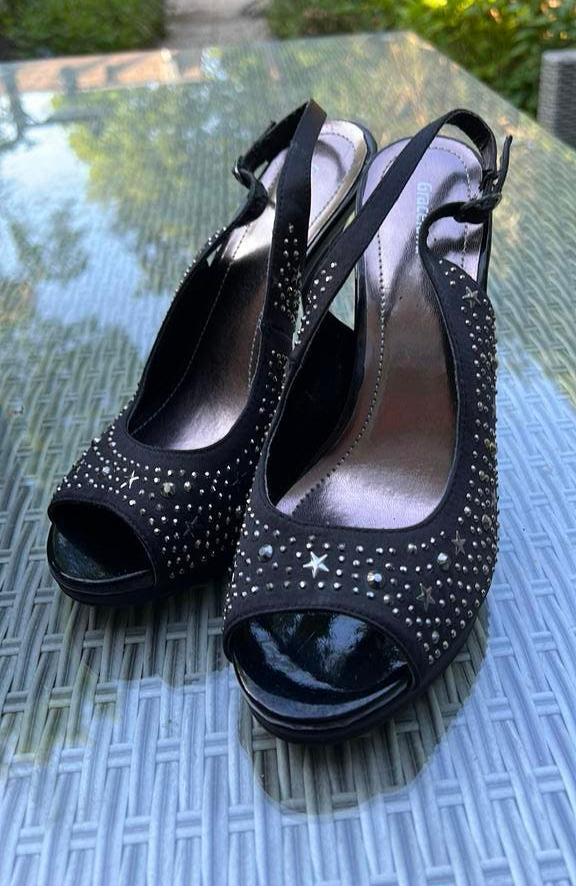 Hak schoenen met open neus maat 39, Zwart, Ophalen of Verzenden, Zo goed als nieuw, Schoenen met hoge hakken
