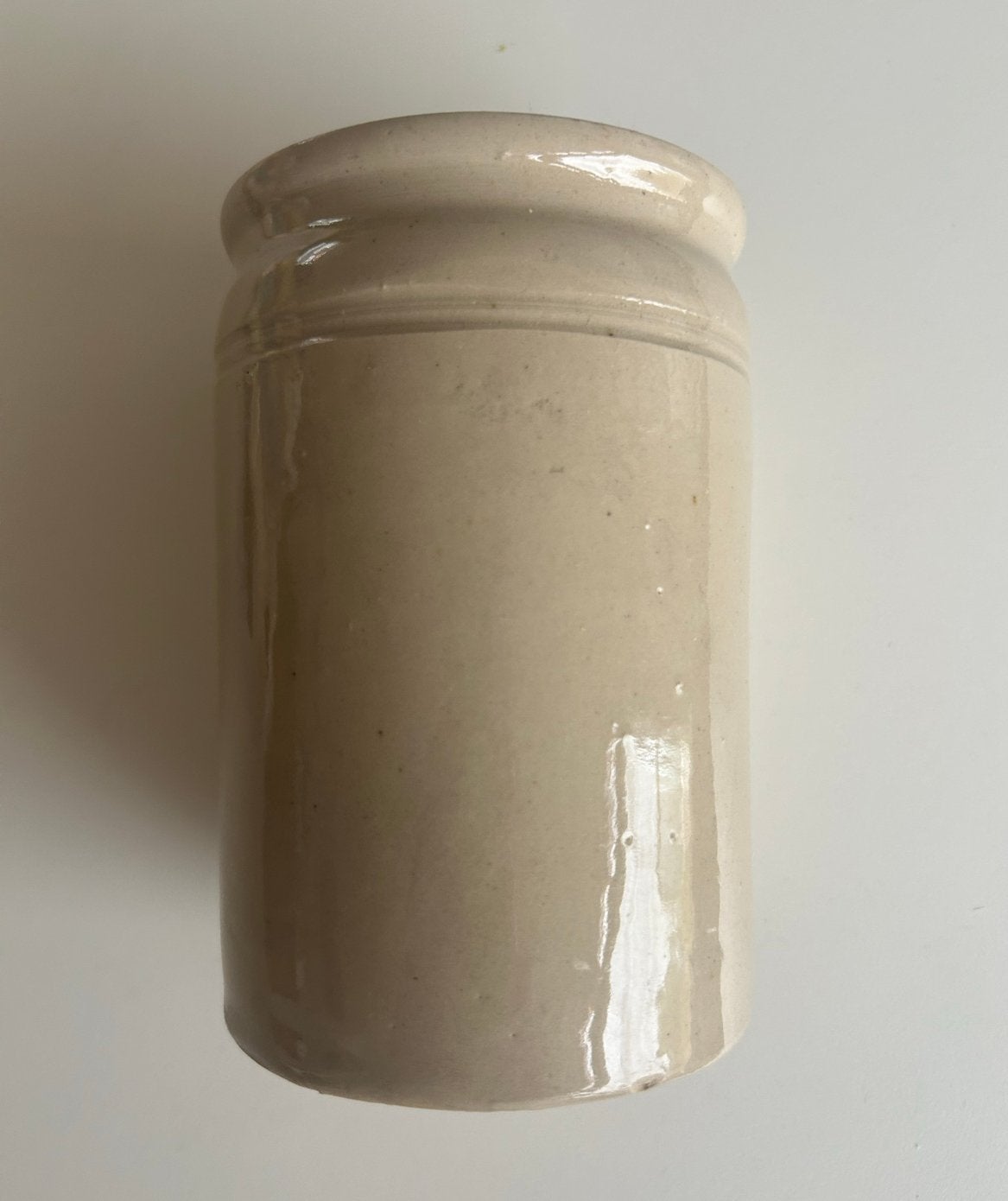 aardewerken grespot, crème/beige, gemerkt, Ophalen of Verzenden