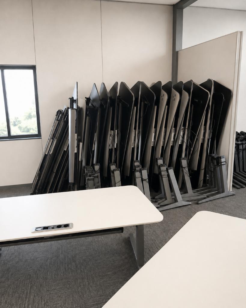 Partij Ahrend elektrische bureau’s - bulkkorting tot 30%, Huis en Inrichting, Bureaus, Ophalen, Zo goed als nieuw, Modern, Kunststof