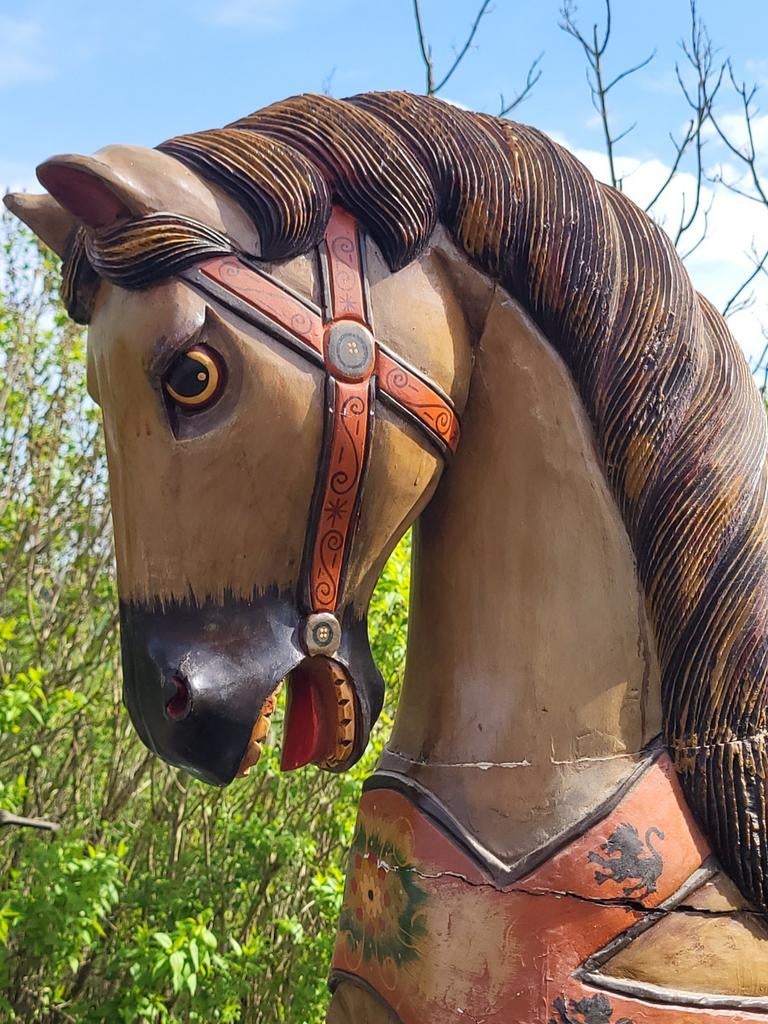Prachtig houten kermis,draaimolen, carousel paard, Antiek en Kunst, Ophalen