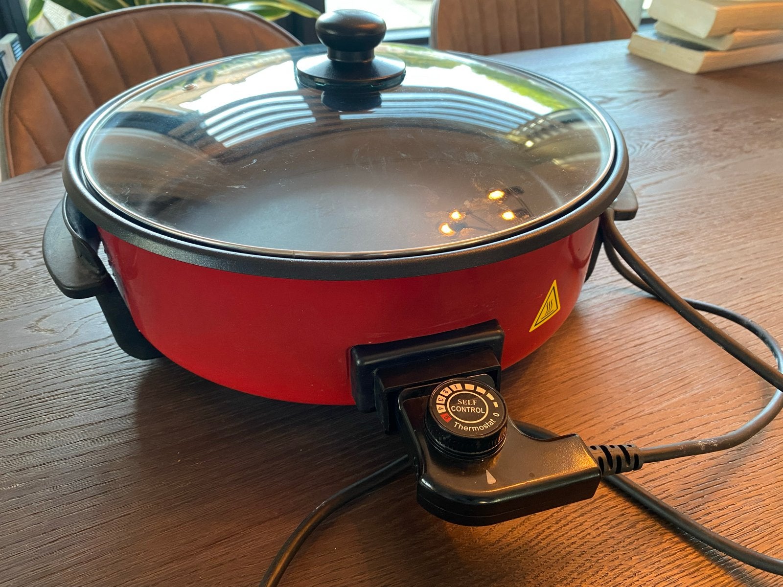 Bestron Elektrische Pan met Deksel - Rood, Ophalen of Verzenden, Zo goed als nieuw