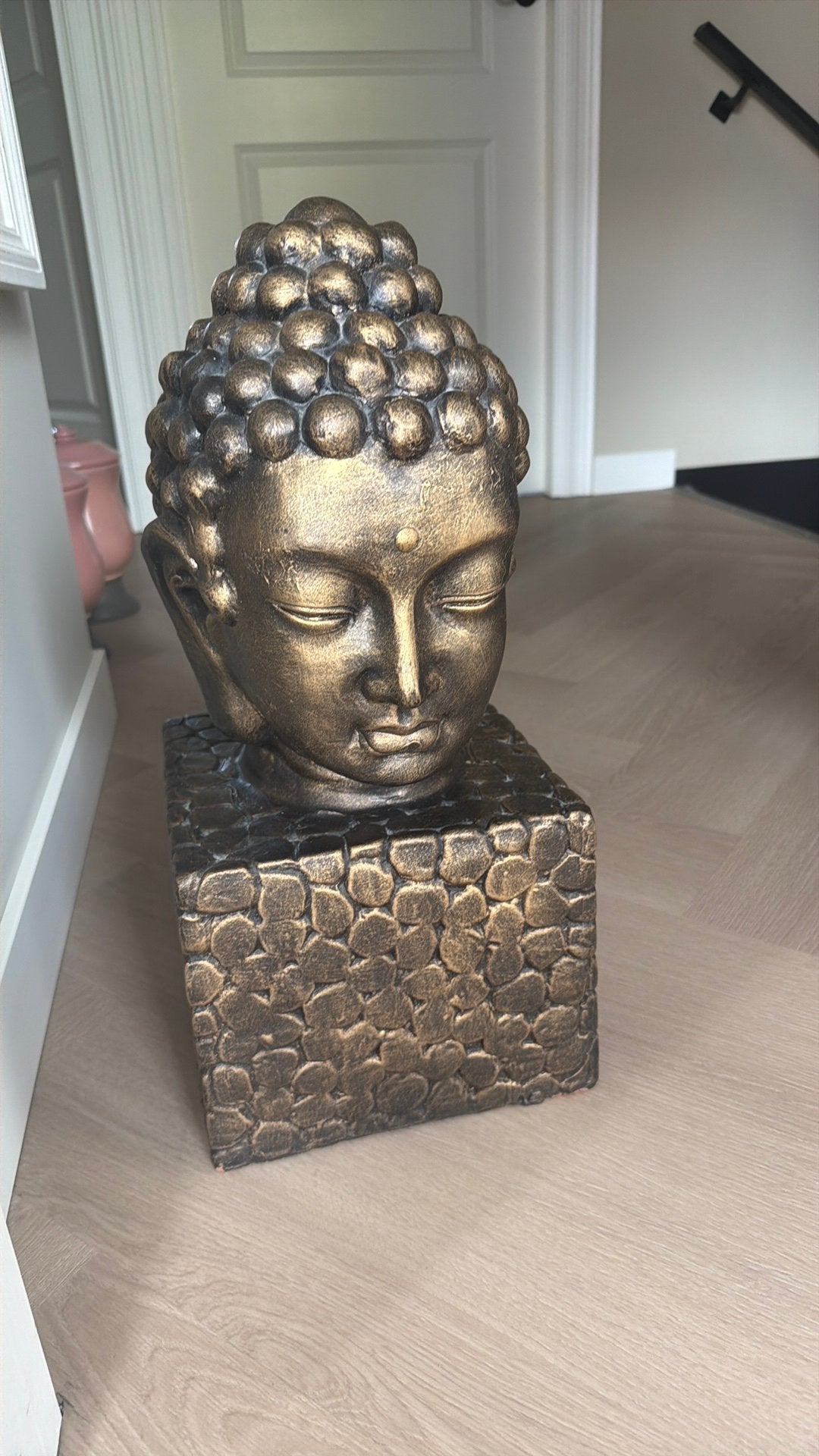 Gouden Boeddha Hoofd Decoratiebeeld, Ophalen, Zo goed als nieuw