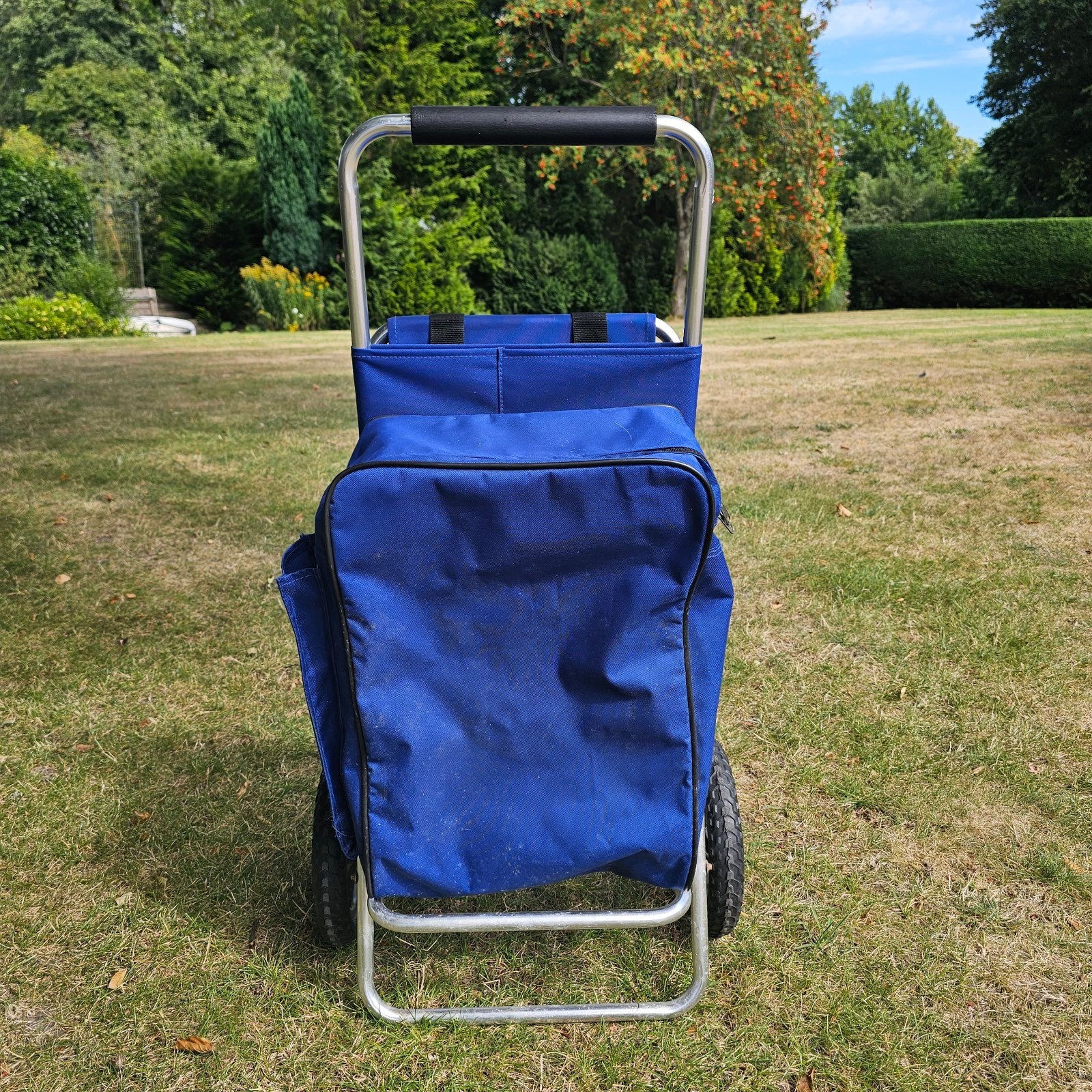 Boodschappen trolley met stoelfunctie, Ophalen, Gebruikt, Blauw, Wieltjes