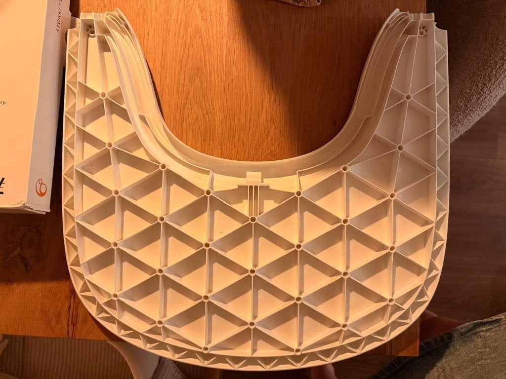 Witte Stokke Playtray voor tripptrap kinderstoel, Ophalen of Verzenden, Gebruikt, Meegroeistoel, Afneembaar eetblad