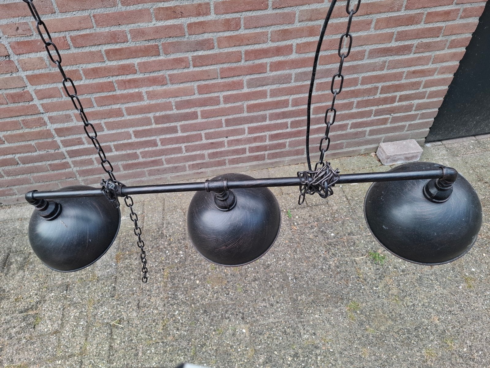 Gebruikte hanglamp, in hoogte verstelbaar, Huis en Inrichting, Lampen | Hanglampen, Ophalen, Gebruikt, Metaal