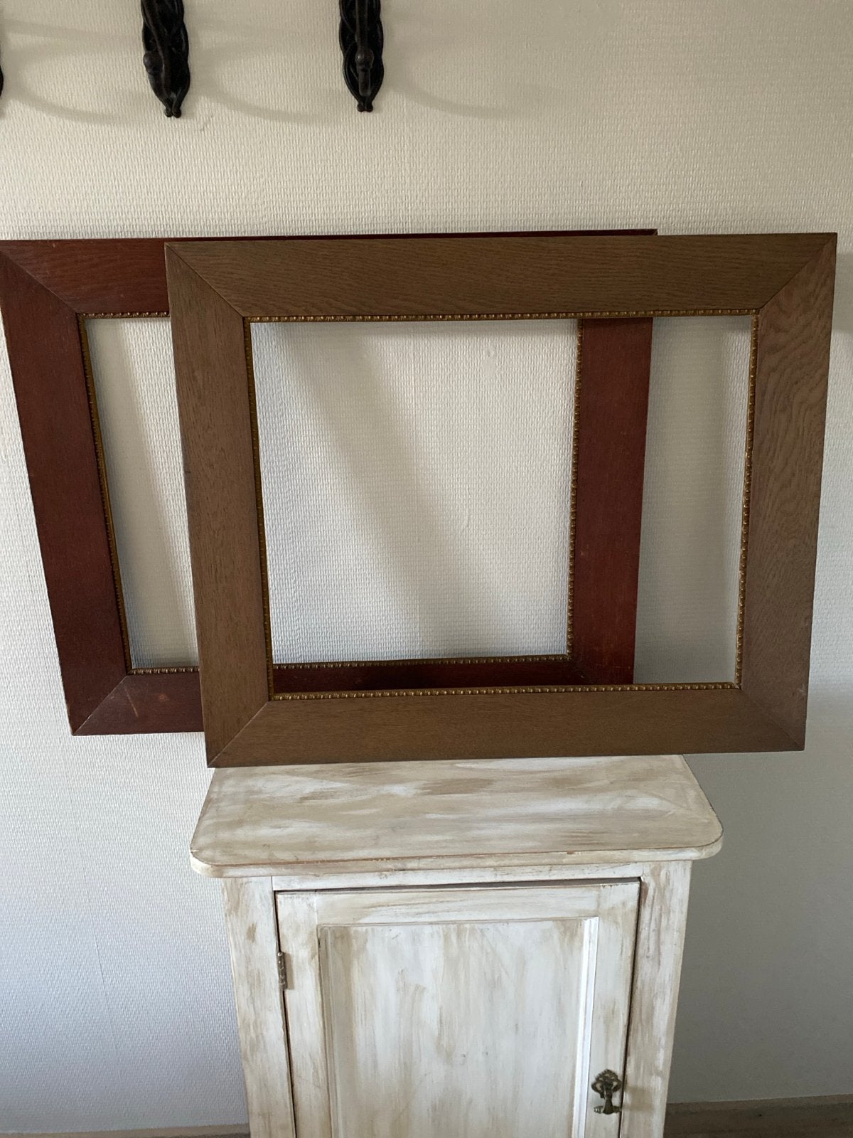 2 Oude eiken lijsten 74x61 cm, Ophalen, Bruin, Gebruikt, Schilderijlijst