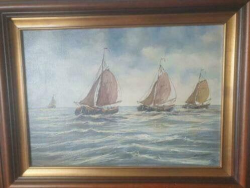 Jan Kelderman zeegezicht varende boten nr 40, Ophalen