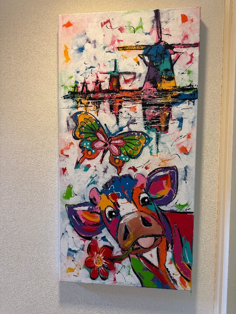 Schilderij van Vrolijk Schilderij - Holland, Ophalen, Overige stijlen, Doek, Olieverf