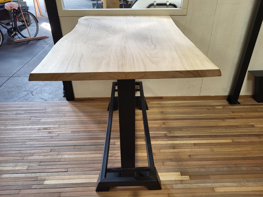 Bartafel stalen onderstel eiken blad, Tuin en Terras, Tuintafels, Niet ingevuld, Niet ingevuld, Nieuw, Ophalen of Verzenden