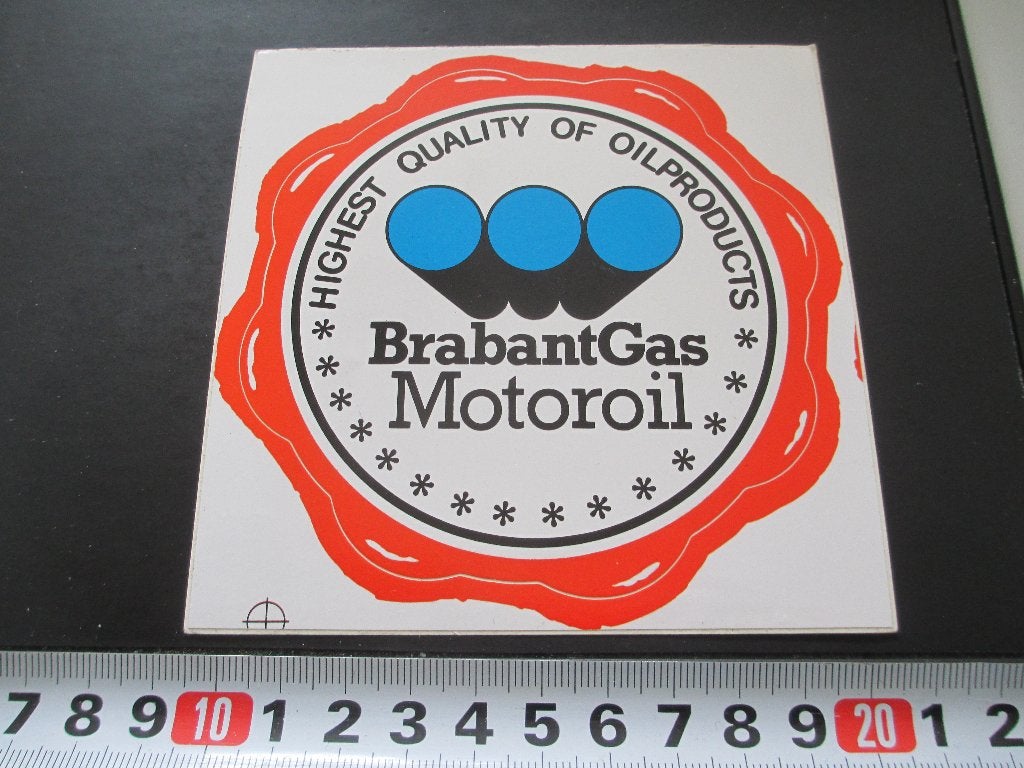sticker BrabantGas MOTOROIL Highest Quality of Oilproducts *, Ophalen of Verzenden, Zo goed als nieuw