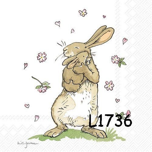 Servetten decoupage/bullet journal - haas I love you L1736, Verzenden, Nieuw