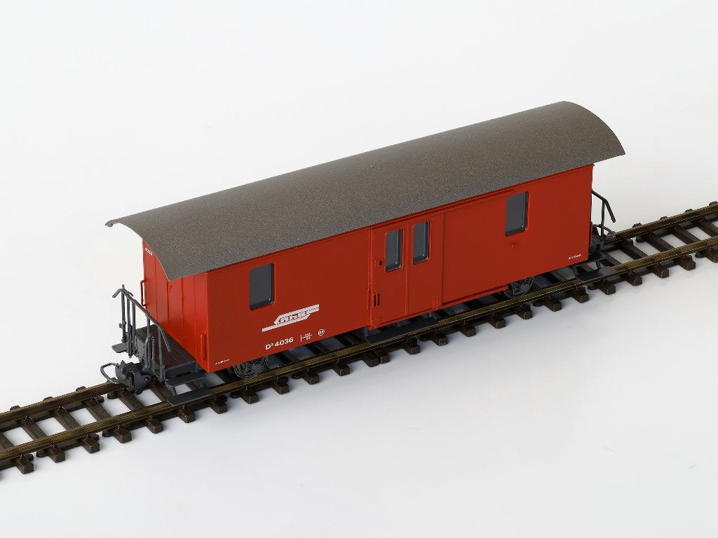 Nieuwe Bemo RhB 2-assige Bagagewagen D2 4036 (Rood), H0m, Overige merken, Gelijkstroom, Ophalen of Verzenden, Analoog