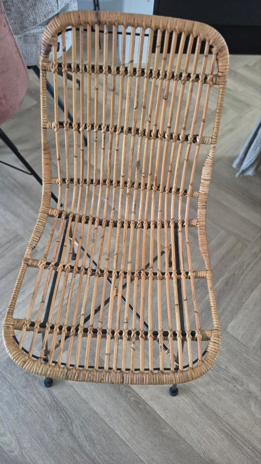 Bamboe stoelen 2 paar, riet, bamboe, Ophalen, Zo goed als nieuw, Bruin, Twee