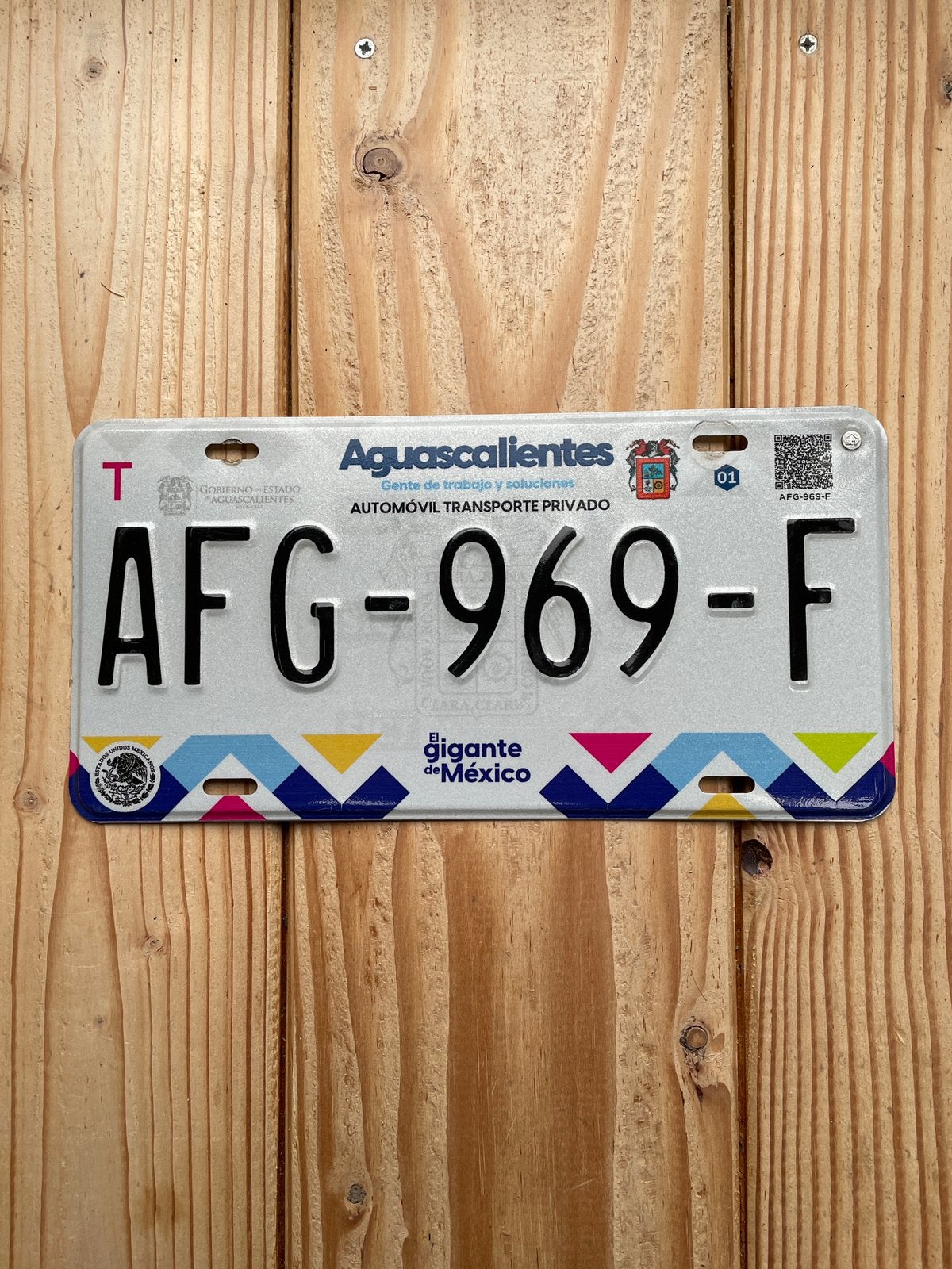 Nummerbord kentekenplaat uit Aguascalientes, Mexico, Verzamelen, Ophalen of Verzenden, Gebruikt, Auto's