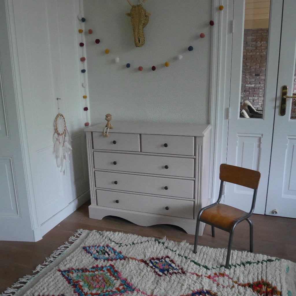 Vintage commode ladekast, Ophalen, Gebruikt, 50 tot 70 cm, 100 cm of meer