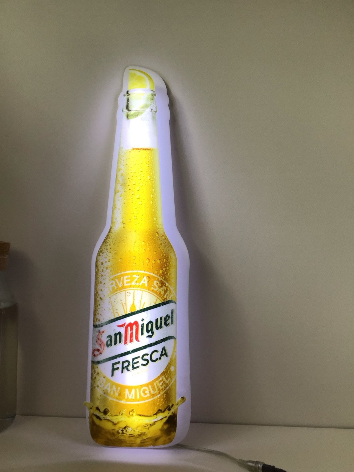 San Miguel Fresca Bierlamp - Unieke Decoratieve Verlichting, Verzamelen, Biermerken, Ophalen of Verzenden, Gebruikt