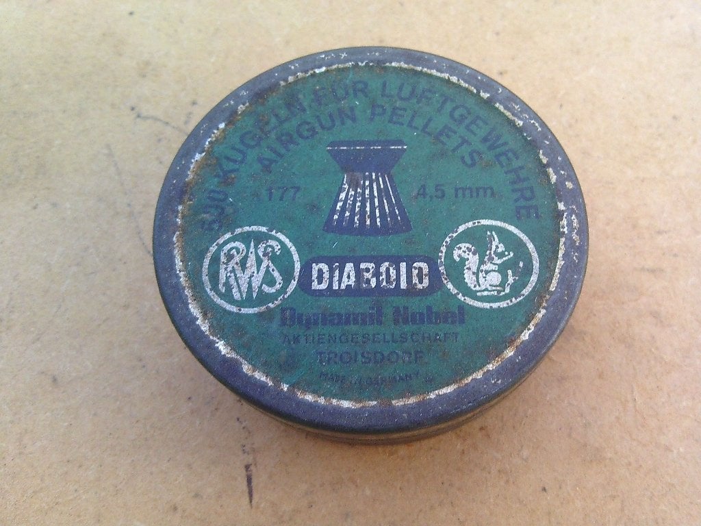 Antiek RWS Diabolo doosje voor luchtbuks kogeltjes met nog,, Ophalen of Verzenden, Landmacht, Duitsland, Overige typen