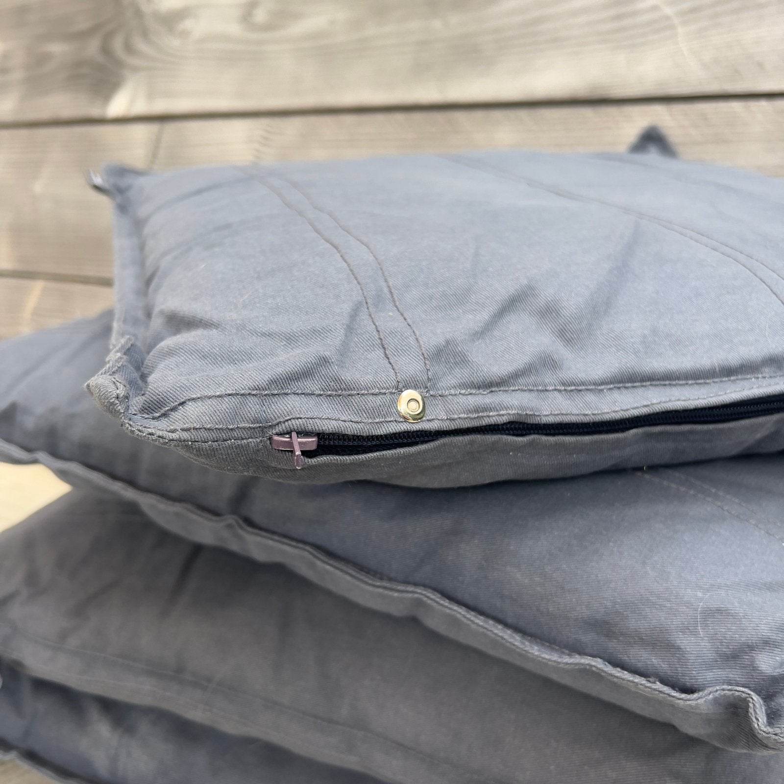 4x Mood Kussens 50x50cm - Buiten - Jeans blauw, Huis en Inrichting, Overige merken, Gebruikt, Blauw, Vierkant