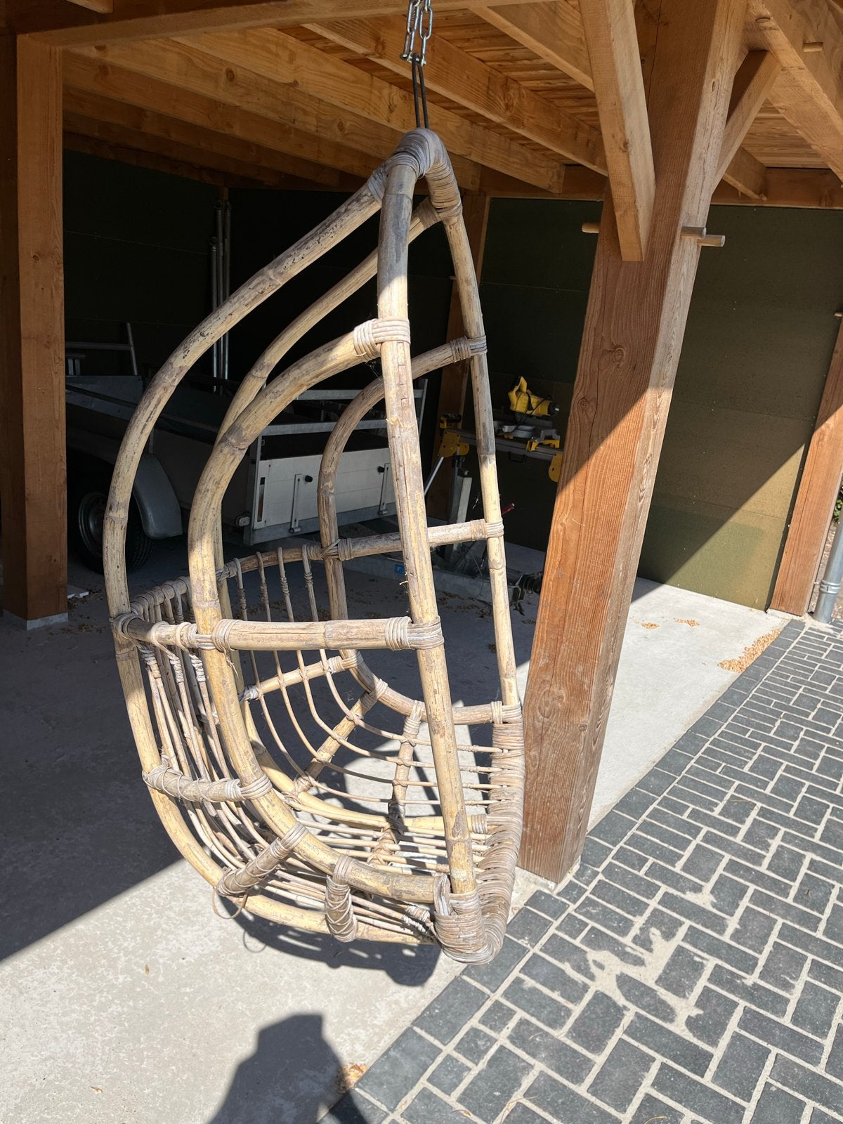 Rotan hangstoel - 130x70x60cm, Huis en Inrichting, Ophalen, Gebruikt, Overige kleuren, Riet of Rotan
