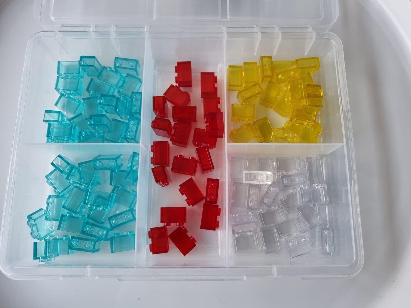 100 nieuwe lego transparante stenen 1x2 in 4 kleuren, Ophalen, Overige thema's, Lego, Nieuw